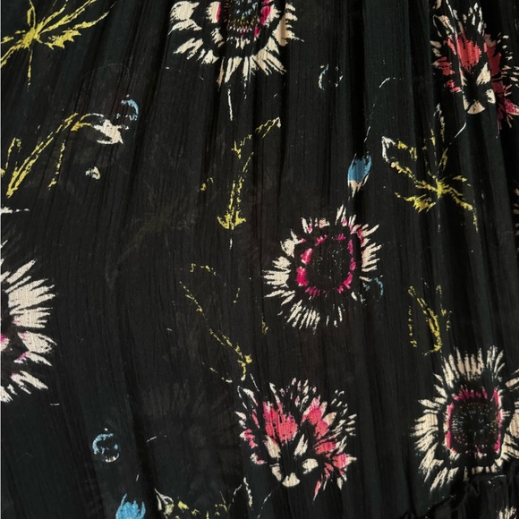 Intimately Free People Garden Party Maxi Dress XS Black Floral Smocked - Picture 4 of 6